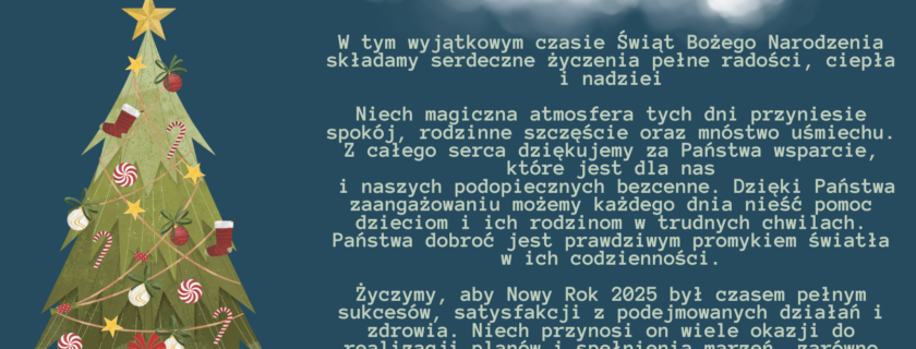 … z wyrazami wdzięczności i świątecznym pozdrowieniem,  Zespół Domowego Hospicjum Dziecięcego “PROMYCZEK”